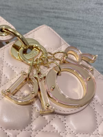 Dior Small Lady Dior Bag in Pink Lambskin with Resin Charms - Image 4