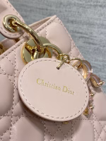 Dior Small Lady Dior Bag in Pink Lambskin with Resin Charms - Image 8