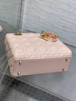Dior Small Lady Dior Bag in Pink Lambskin with Resin Charms - Image 6