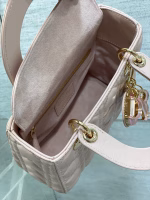 Dior Small Lady Dior Bag in Pink Lambskin with Resin Charms - Image 3