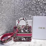 Dior Medium Lady D-Lite Bag In Multicolor Butterfly Embroidery - Image 4