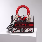 Dior Medium Lady D-Lite Bag In Latte Multicolor Cupidon Embroidery - Image 9