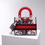 Dior Medium Lady D-Lite Bag In Latte Multicolor Cupidon Embroidery - Image 8