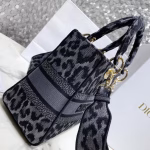 Dior Medium Lady D-Lite Bag In Grey Mizza Embroidery - Image 7