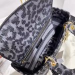 Dior Medium Lady D-Lite Bag In Grey Mizza Embroidery - Image 3