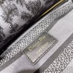 Dior Medium Lady D-Lite Bag In Grey Mizza Embroidery - Image 4