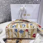 Dior Medium Lady D-Lite Hibiscus Metallic Thread Embroidery Bag - Image 2