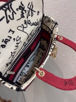 Dior Medium Lady D-Lite Dioramour Graffiti Embroidery Bag - Image 7