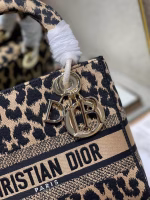 Dior Medium Lady D-Lite Bag In Beige Multicolor Mizza Embroidery - Image 7