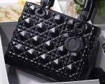 Dior Medium Lady Dior Bag In Black Diamond Calfskin - Image 3