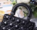 Dior Medium Lady Dior Bag In Black Diamond Calfskin - Image 11