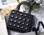 Dior Medium Lady Dior Bag In Black Diamond Calfskin - Image 4