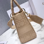 Dior Medium Lady D-Lite Bag In Beige Embroidered Canvas - Image 8