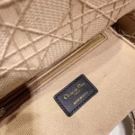 Dior Medium Lady D-Lite Bag In Beige Embroidered Canvas - Image 7
