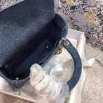 Dior Medium Lady D-Lite Bag In Denim Blue Cannage Canvas - Image 2