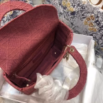 Dior Medium Lady D-Lite Bag In Mallow Rose Cannage Canvas - Image 7