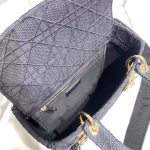 Dior Medium Lady D-Lite Bag In Black Embroidered Canvas - Image 2