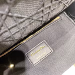 Dior Medium Lady D-Lite Bag In Black Embroidered Canvas - Image 4