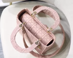 Dior Medium Lady D-Lite Bag In Pink Embroidered Canvas - Image 7