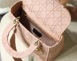 Dior Medium Lady D-Lite Bag In Pink Embroidered Canvas - Image 3