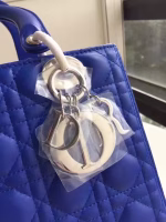 Dior Medium Lady Dior Bag In Blue Lambskin - Image 4