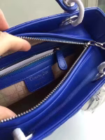 Dior Medium Lady Dior Bag In Blue Lambskin - Image 2