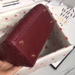 Dior Medium Lady Dior Bag In Bordeaux Lambskin - Image 5