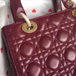 Dior Medium Lady Dior Bag In Bordeaux Lambskin - Image 6