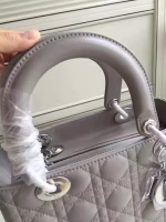 Dior Medium Lady Dior Bag In Grey Lambskin - Image 5
