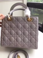 Dior Medium Lady Dior Bag In Grey Lambskin - Image 2