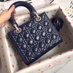 Dior Medium Lady Dior Bag In Indigo Blue Cannage Lambskin - Image 7
