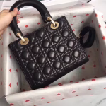 Dior Medium Lady Dior Bag In Black Lambskin - Image 3