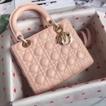 Dior Medium Lady Dior Bag In Pink Lambskin - Image 4