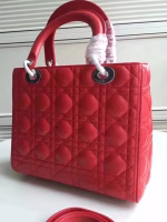 Dior Medium Lady Dior Bag In Red Lambskin - Image 2