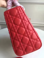 Dior Medium Lady Dior Bag In Red Lambskin - Image 8