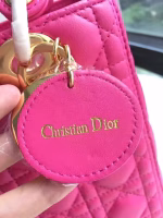 Dior Medium Lady Dior Bag In Rose Red Lambskin - Image 7