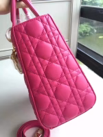 Dior Medium Lady Dior Bag In Rose Red Lambskin - Image 5