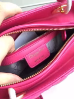 Dior Medium Lady Dior Bag In Rose Red Lambskin - Image 6