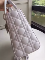 Dior Medium Lady Dior Bag In White Lambskin - Image 5