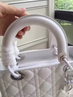 Dior Medium Lady Dior Bag In White Lambskin - Image 6
