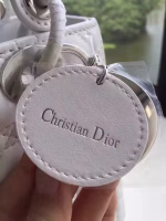 Dior Medium Lady Dior Bag In White Lambskin - Image 3