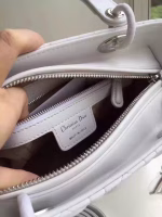 Dior Medium Lady Dior Bag In White Lambskin - Image 2