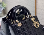 Dior Medium Lady Dior Bag In Black Patent Cannage Calfskin - Image 3