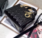 Dior Medium Lady Dior Bag In Black Patent Cannage Calfskin - Image 8