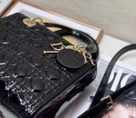 Dior Medium Lady Dior Bag In Black Patent Cannage Calfskin - Image 4