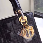 Dior Medium Lady Dior Bag In Black Patent Leather - Image 8
