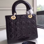Dior Medium Lady Dior Bag In Black Patent Leather - Image 3
