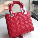 Dior Medium Lady Dior Bag In Red Patent Leather - Image 2