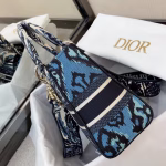 Dior Medium Lady D-Lite Bag In Blue Dior Palms Embroidery - Image 8
