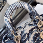 Dior Medium Lady D-Lite Bag In Blue Dior Palms Embroidery - Image 2